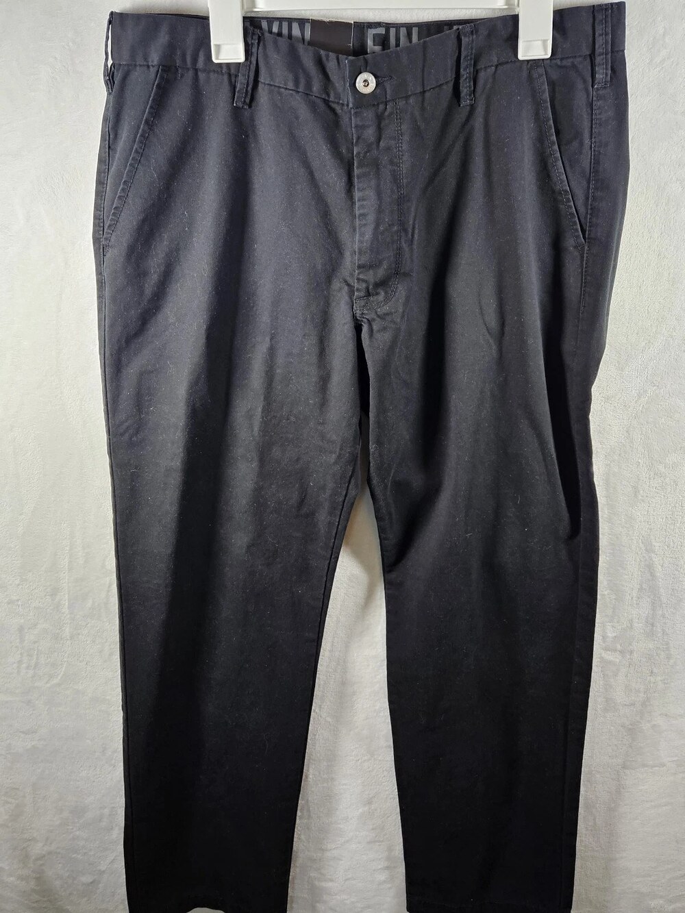 Calvin Klein Jeans Chino Trouser Pant Black 100% Cotton Men's Size 36 x 32